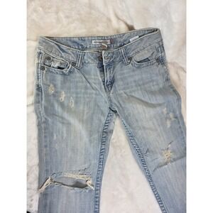 Vintage Aeropostale Women's Light Wash Distressed hip hugger jeans Size‎ 9 10
